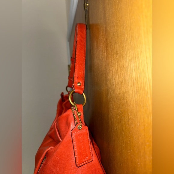 Coach Madison Isabelle Leather Hobo Shoulder Bag in Orange F17275 - Picture 11 of 16